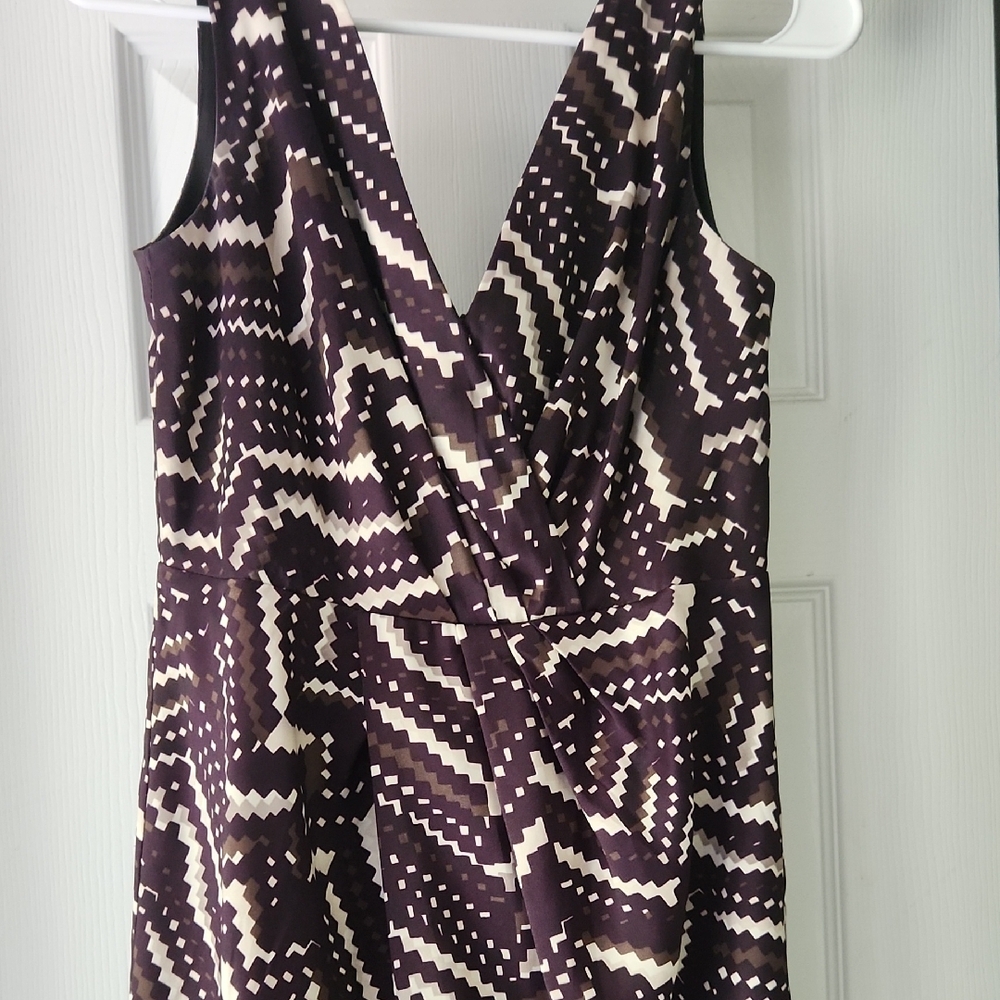 Banana Republic Black and White Sleeveless V-Neck Sundress